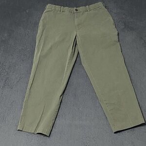 Uniqlo Pants Mens L 33 Green Smart Ankle Chino Cotton Stretch Slim Fit Tapered